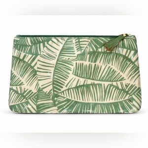 Chico's Lush Green Palm Print Pouch
